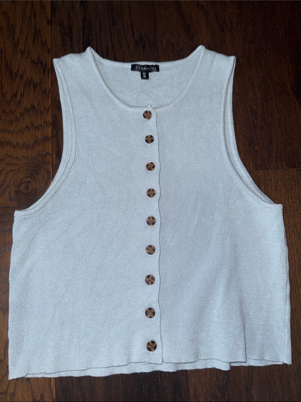 Dynamite Button-up Sleeveless Knit Vest